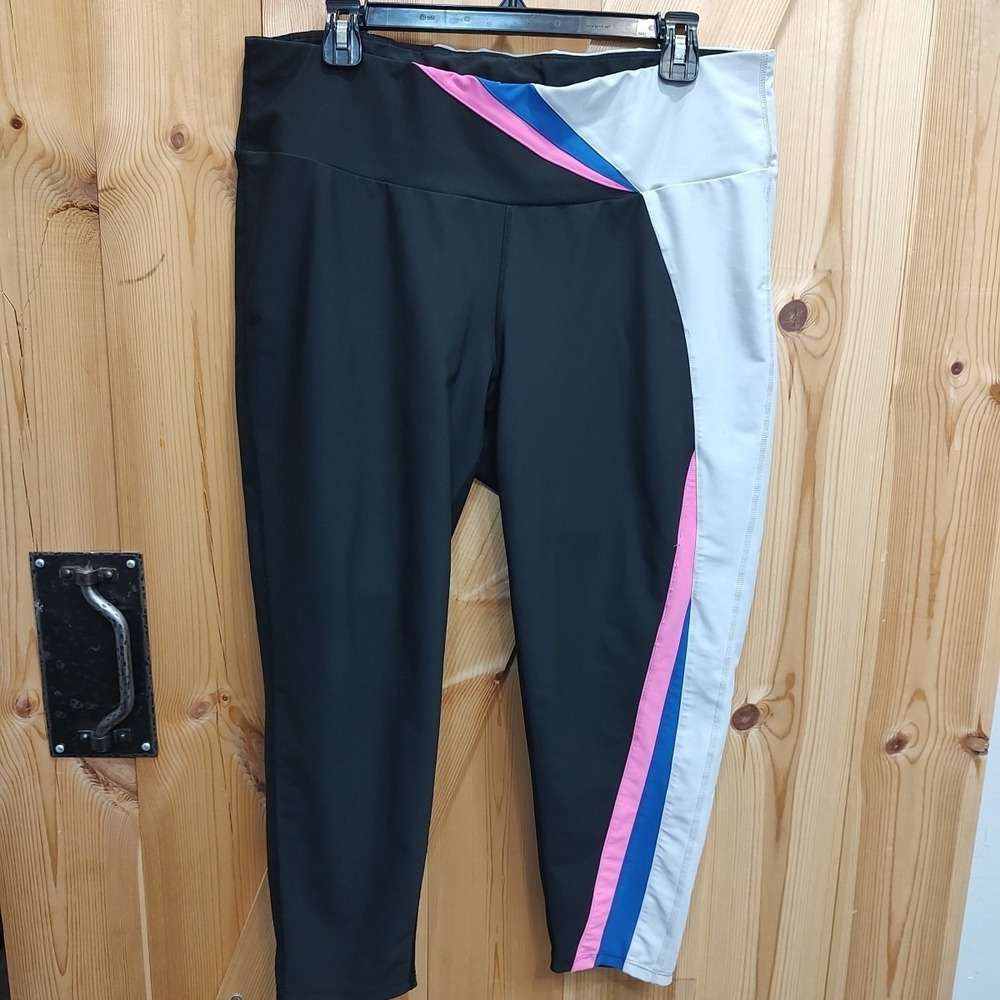 Betsey‎ Johnson Performance Leggings Black White Blue Pink Sz 2X High Waist